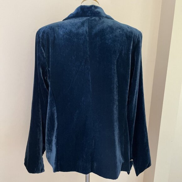 Dialogue Blue Velvet Blazer - Picture 7 of 14